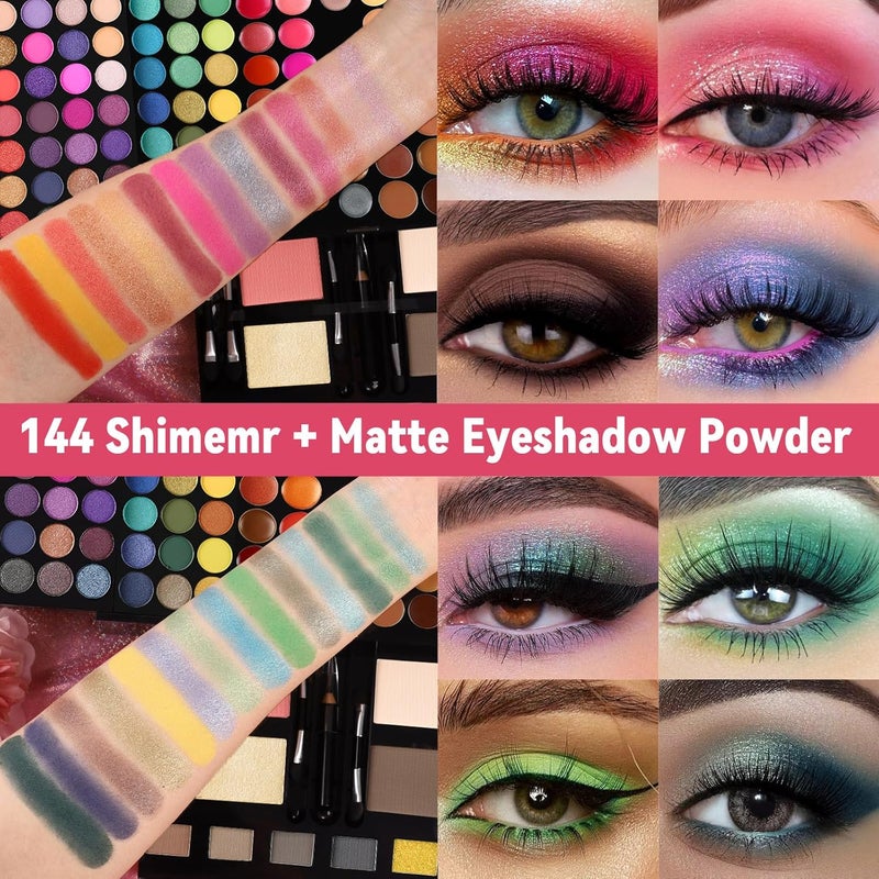 CHARMCODE 190 Colors Cosmetic Make up Palette Set Kit Combination with Eyeshadow Facial Blusher Eyebrow Powder Face Concealer Powder Eyeliner Pencil A Mirror All-in-One Makeup Gift Sets For Women - Image 2